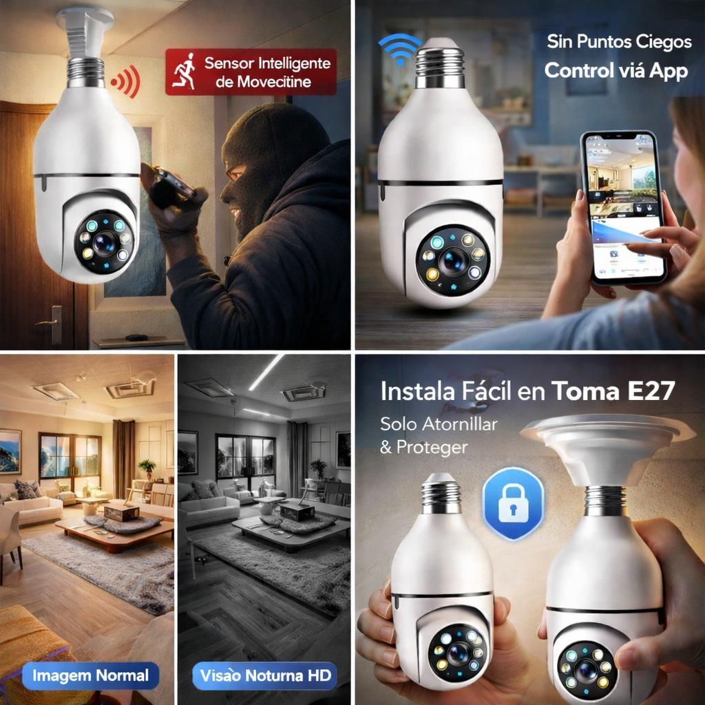 Cámara De Seguridad Wifi Bombillo
